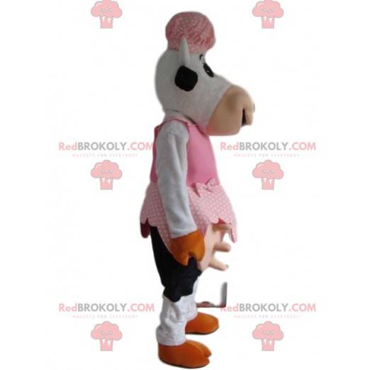 Lustiges Kuhmaskottchen im Bauernoutfit - Redbrokoly.com