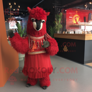 Red Llama mascotte kostuum...