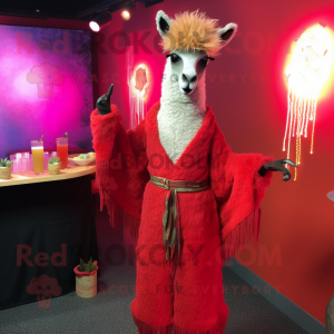 Red Llama mascotte kostuum...