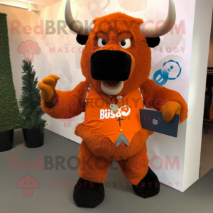 Orange Bison mascotte...