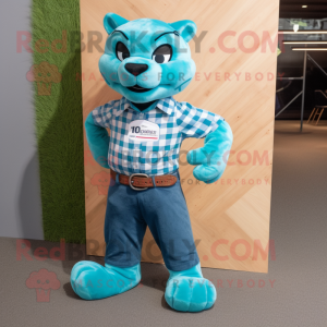 Turquoise Puma mascotte...