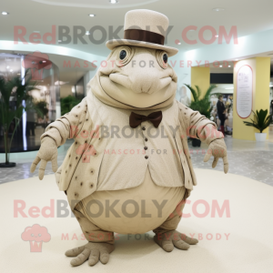 Beige Glyptodon mascotte...