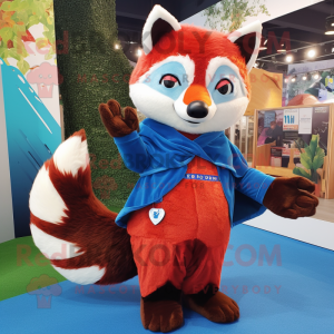 Sky Blue Red Panda mascotte...