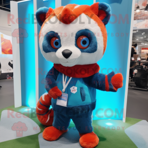 Sky Blue Red Panda mascotte...