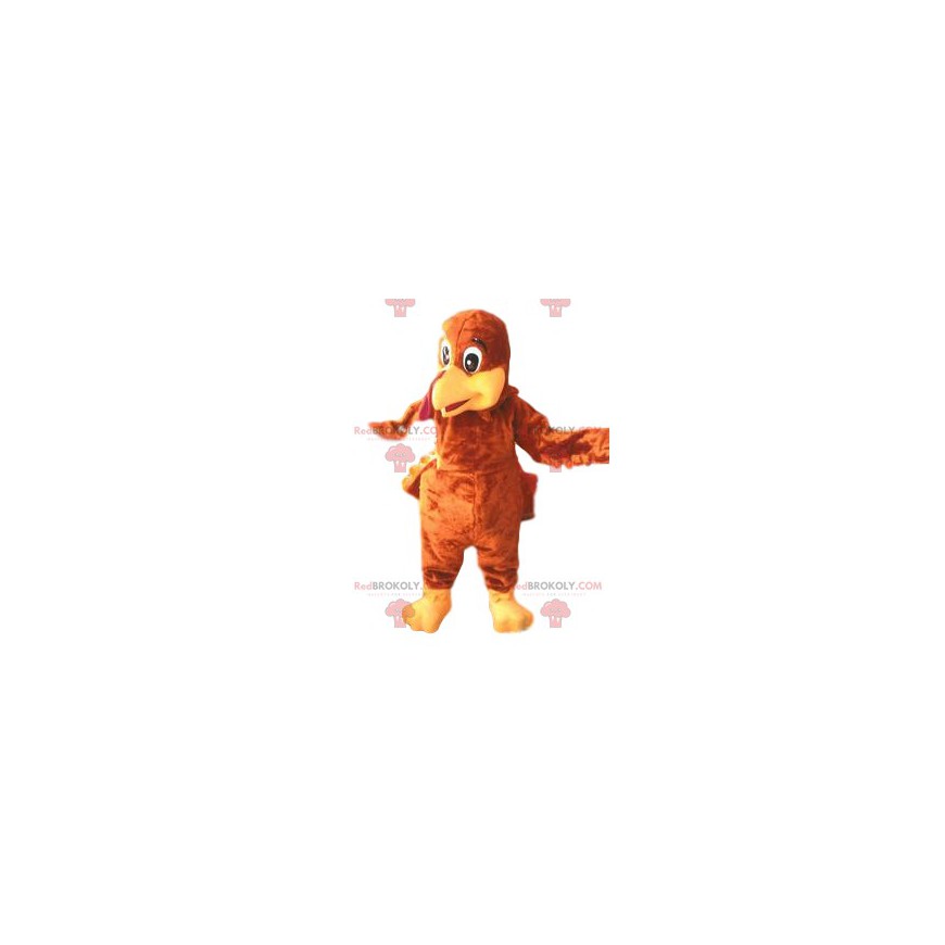 Mascotte de dindon et son beau plumage marron - Redbrokoly.com