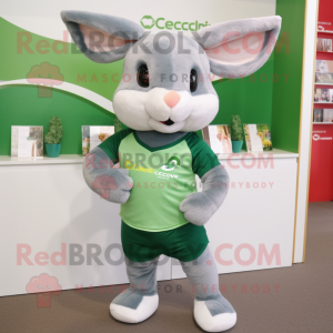 Green Chinchilla mascot costume character dressed with a Running Shorts and Bow ties