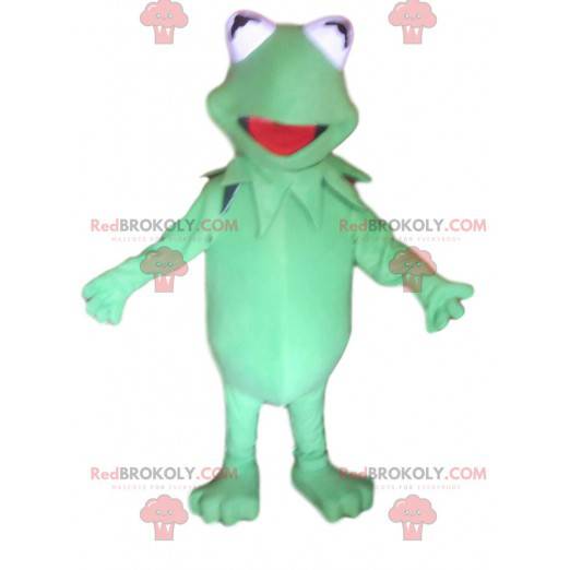 Super roztomilý a komický maskot zelená žába - Redbrokoly.com