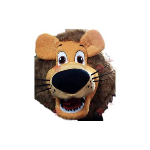 Mascotte de lion super fun avec sa crinière couleur de feu -