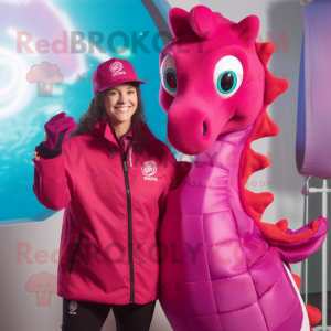 Magenta Sea Horse mascotte...