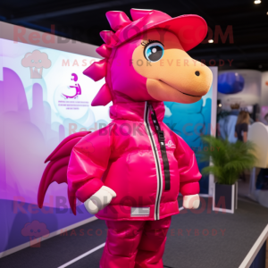 Magenta Sea Horse mascotte...