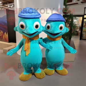 Postava maskota Teal Geckos...