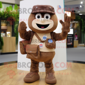 Brown Bracelet mascot costume character dressed with a Chinos and Handbags
