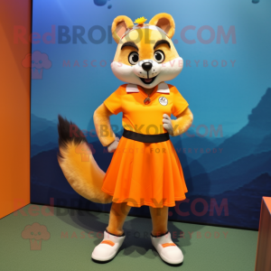 Orange Marten maskot kostym...