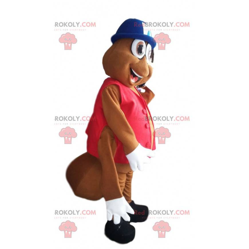 Maskot hnědého mravence s pěkně modrou buřinkou - Redbrokoly.com Maskot hnědého mravence s pěkně modrou buřinkou - Redbrokoly.com