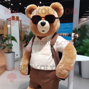 Beige Bear maskot kostume...