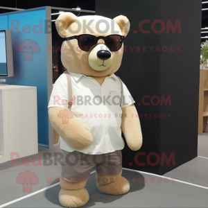 Beige Bear maskot kostume...