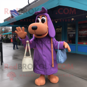 Purple Hot Dog mascotte...