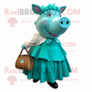 Turquoise Sow mascotte...
