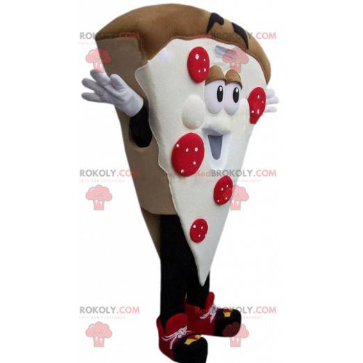 Crispy pizza mascot with tomatoes and cream - Redbrokoly.com