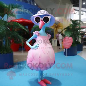 Sky Blue Flamingo maskot...