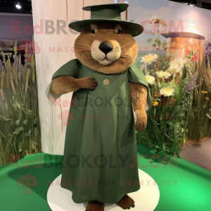 Olive Beaver maskot kostume...