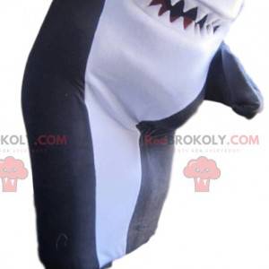 Mascotte de requin trop amusant gris et blanc - Redbrokoly.com