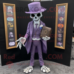 Lavender Undead mascot costume character dressed with a Culottes and Pocket squares