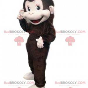 Mascot gran mono marrón demasiado divertido y lindo -