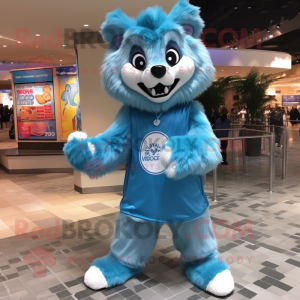 Sky Blue Wolf mascotte...