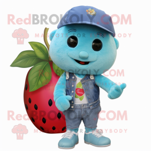 Cyan hallon maskot kostym...