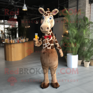 Brun giraff maskot drakt...