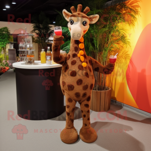 Brun Giraffe maskot kostym...