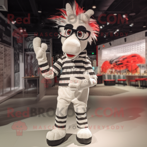 Hvid Zebra maskot kostume...