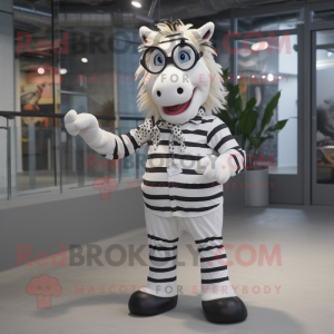 Vit Zebra maskot kostym...
