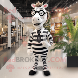 Hvid Zebra maskot kostume...