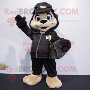 Svart champagne maskot...