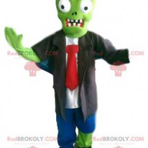 Mascot of the monstrous green Frankenstein and his brown blouse