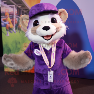 Purple Ferret maskot-kostym...