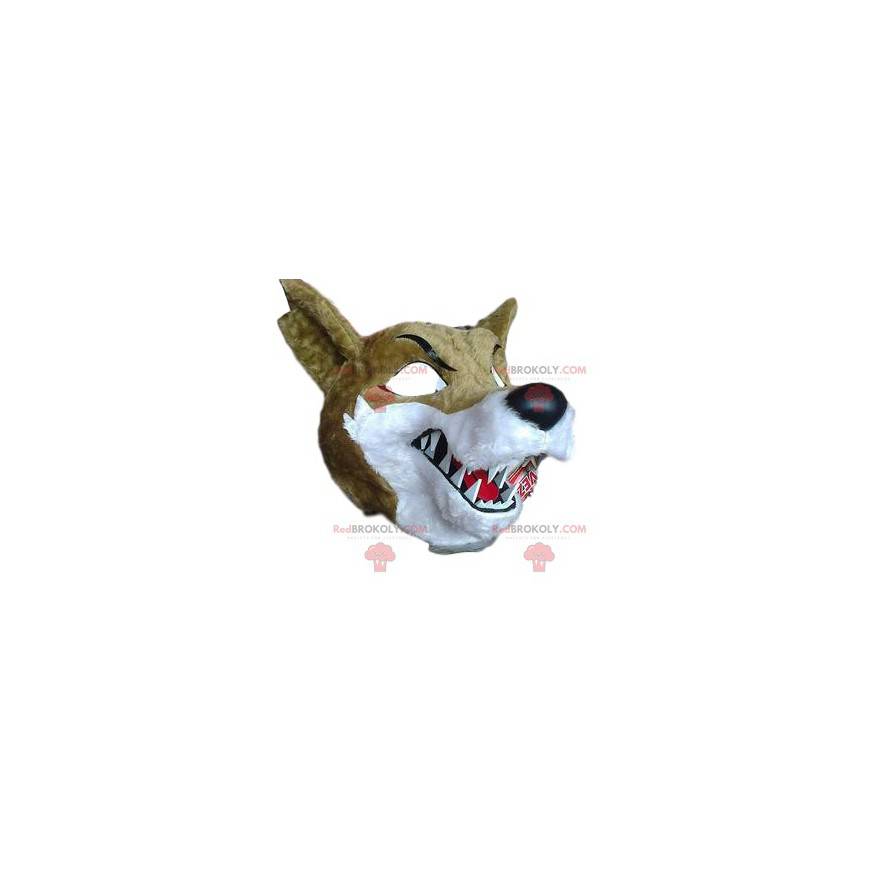 Fierce wolf mascot with huge sharp fangs - Redbrokoly.com