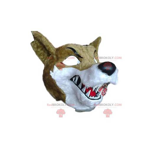 Heftiges Wolfsmaskottchen mit riesigen scharfen Zähnen -
