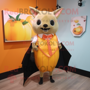 Peach Fruit Bat maskot...