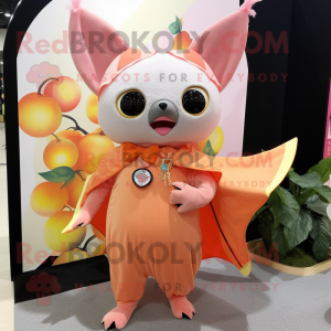 Peach Fruit Bat maskot...