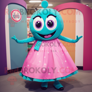 Turquoise roze mascotte...