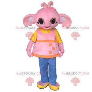 Elefante mascote rosa e túnica rosa - Redbrokoly.com