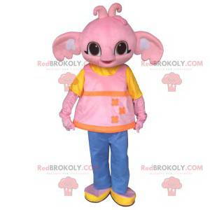 Linda mascota elefante rosa y túnica rosa - Redbrokoly.com