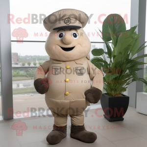 Beige Beet maskot kostume...