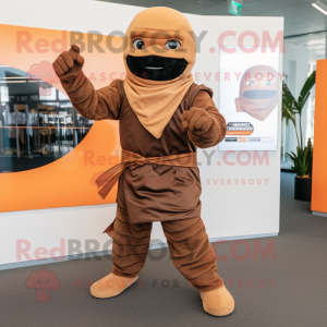 Bruine Ninja mascotte...