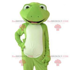 Very elegant and very smiling green frog mascot - Redbrokoly.com