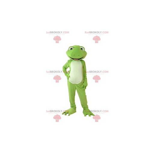 Very elegant and very smiling green frog mascot - Redbrokoly.com