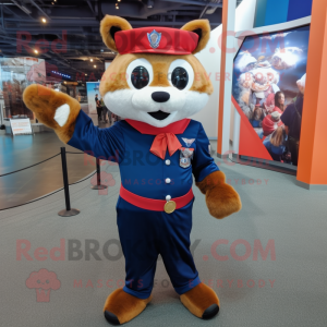 Navy Red Panda mascotte...